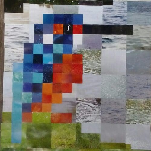 pixel art ijsvogel