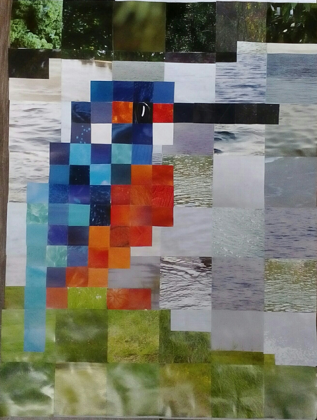 pixel art ijsvogel